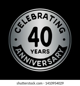 40 years anniversary logo template. Vector and illustration.