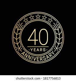 40 Jahre Jubiläum Logo-Vorlage. 40. Linie Kunstvektor und Illustration.