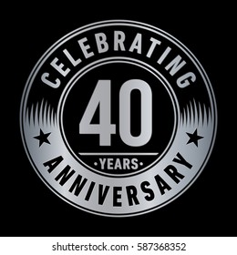 40 years anniversary logo template. Vector and illustration.