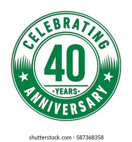 40 years anniversary logo template. Vector and illustration.