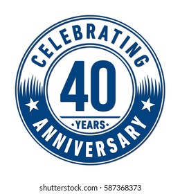 40 years anniversary logo template. Vector and illustration.