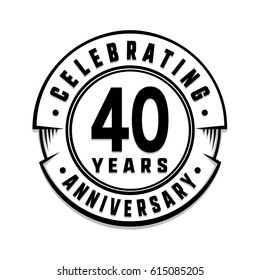 40 years anniversary logo template. Vector and illustration.