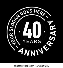 40 Years Anniversary Logo Template. Vector And Illustration.
