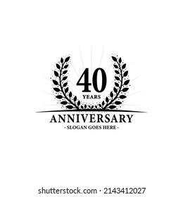 Logo de 40 años. Vector e ilustración.
