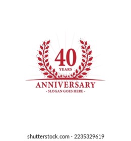 Logo für 40 Jahre. Vektorgrafik und Illustration.