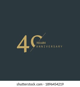 40 years anniversary logotype with modern minimalism style. Vector Template Design Illustration.