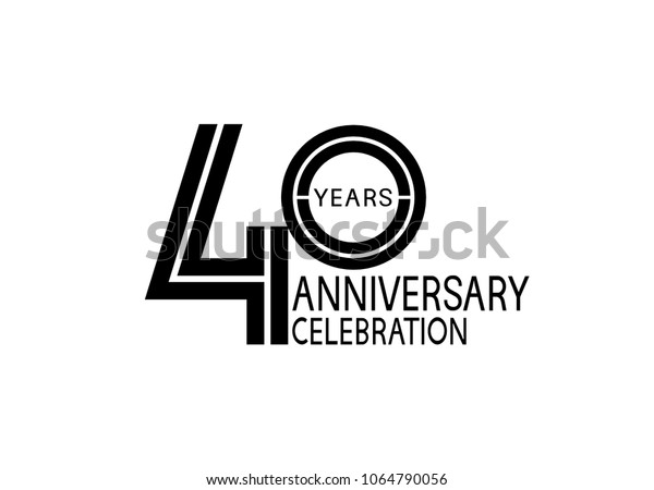 40 Years Anniversary Logotype Multiple Line Stock Vector (Royalty Free ...