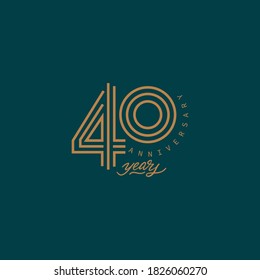 40 years anniversary pictogram vector icon, 40th year birthday logo label.