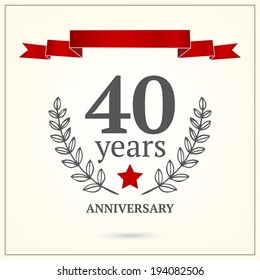 40 Years Anniversary Sign Stock Vector (Royalty Free) 194082506 ...