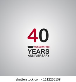 40 years anniversary simple colored number for company celebration isolated on grey background