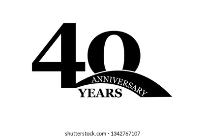 40 years anniversary, simple flat design, logo for design and decoration
