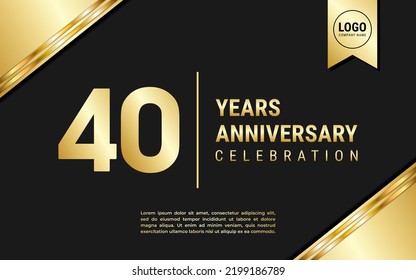 Diseño de plantilla de 40 años de aniversario. Celebración del Aniversario de Oro, ilustración vectorial.