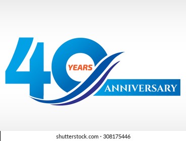 40 Years Anniversary Template Logo