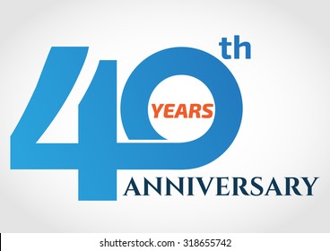 40 Years Anniversary Template Logo