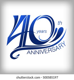 40 Years Anniversary Template Logo