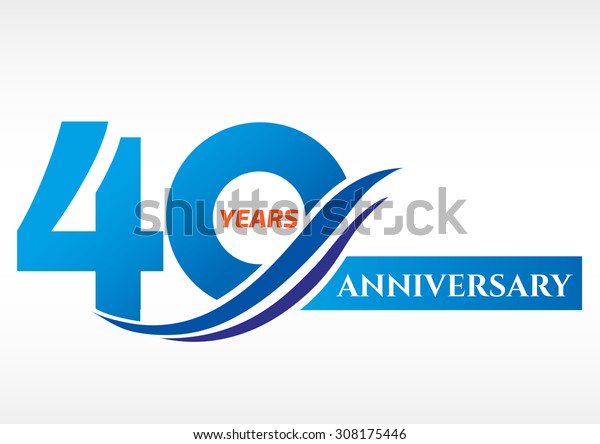 40 Years Anniversary Template Logo Stock Vector Royalty Free 308175446
