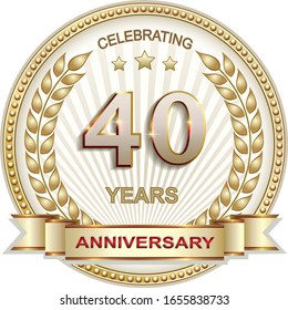 40 Years Anniversary Vector Design Background Stock Vector (Royalty ...