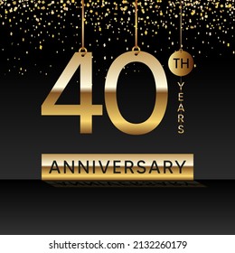 40 years anniversary, vector design for anniversary celebration with gold color on black background, simple and luxury design. logo vector template