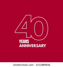 40 years anniversary vector icon,  logo. Graphic design element with number and text composition for 40th anniversary 