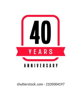 40 Jahre Jubiläum Vektorsymbol, Logo. Grafisches Design-Element mit Anzahl und Textkomposition zum 40. Jubiläum. Eignet sich für Karten oder Verpackungen