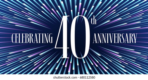 40 years anniversary vector icon,  banner. Graphic design element or logo with abstract background for 40th anniversary