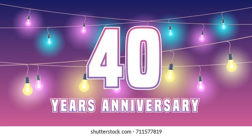 40 years anniversary vector icon,  banner. Graphic design element or logo with abstract background for 40th anniversary