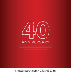 40 years anniversary vector, style  for celebration, logo template