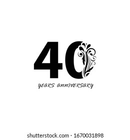 vector de 40 años, estilo para celebración, plantilla de logotipo
