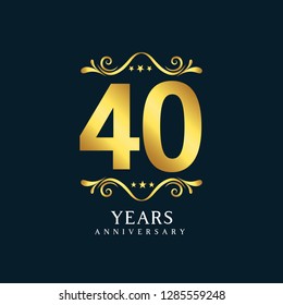 40 Years Anniversary Vector Template Design Illustration.