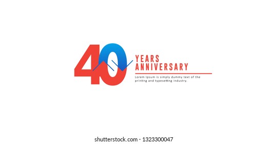 40 Years Anniversary Vector Template Design Illustration.
