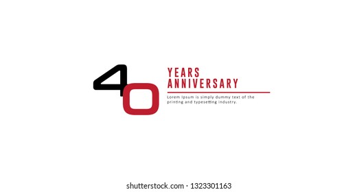 40 Years Anniversary Vector Template Design Illustration.