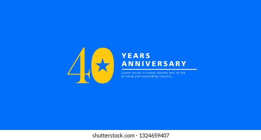 40 Years Anniversary Vector Template Design Illustration.