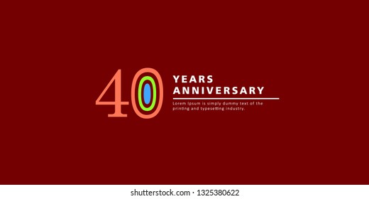 40 Years Anniversary Vector Template Design Illustration.