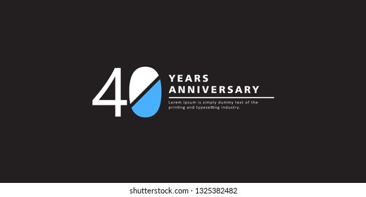 40 Years Anniversary Vector Template Design Illustration.