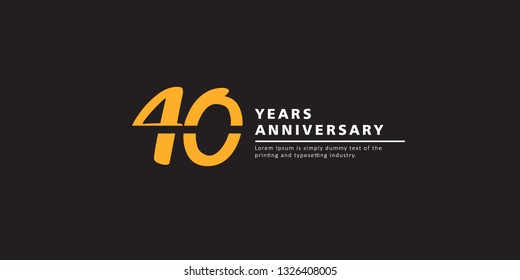 40 Years Anniversary Vector Template Design Illustration.