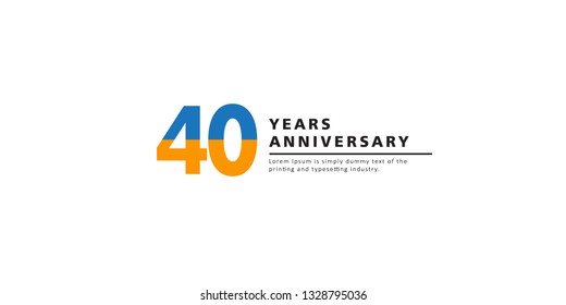 40 Years Anniversary Vector Template Design Illustration.