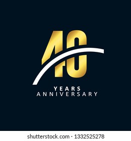 40 Years Anniversary Vector Template Design Illustration.