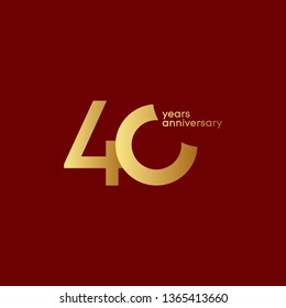 40 Years Anniversary Vector Template Design Illustration