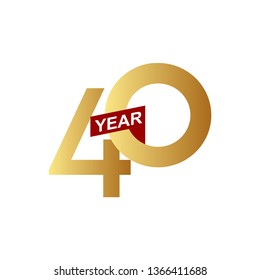 40 Years Anniversary Vector Template Design Illustration