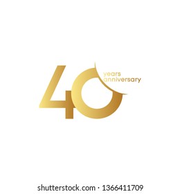 40 Years Anniversary Vector Template Design Illustration