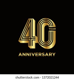 40 years anniversary vector template