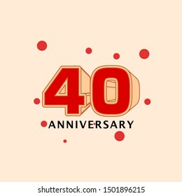 40 Years Anniversary Vector Template Design Illustration
