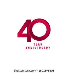 40 Years Anniversary Vector Template Design Illustration
