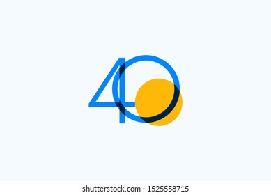 40 years anniversary vector template. Design for celebration, greeting cards or print.