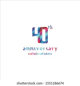 40 years anniversary vector template. Design for celebration, greeting cards or print.