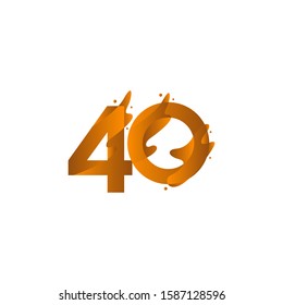40 years anniversary vector template. Design for your celebration. Design for advertising, poster, banner or print.