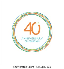 40 years anniversary vector template. Design for celebration, greeting cards or print.