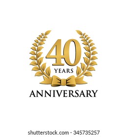 40 years anniversary wreath ribbon logo 