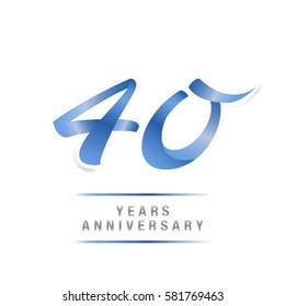 40 Years Blue Anniversary  Logo Celebration