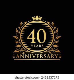 40 years celebrating anniversary design template. 40th anniversary logo. Vector and illustration.